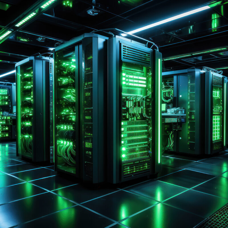Server professionale di alta capacità in funzione